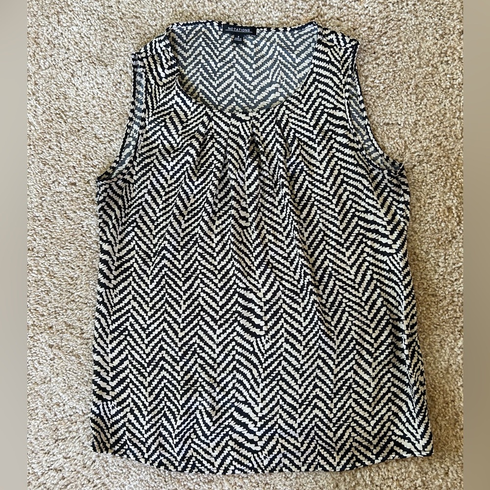 Black and White Sleeveless Top